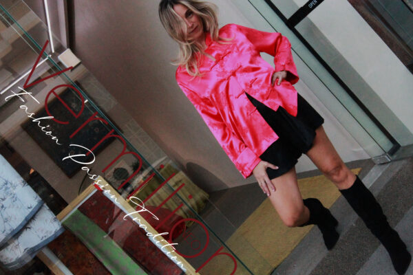 RED silk jacket