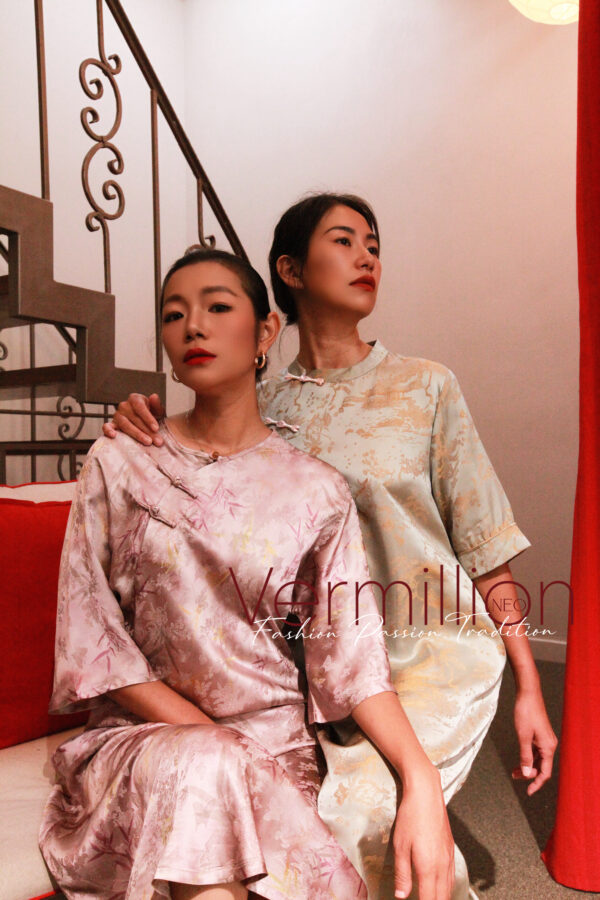 PINK silk cheongsam